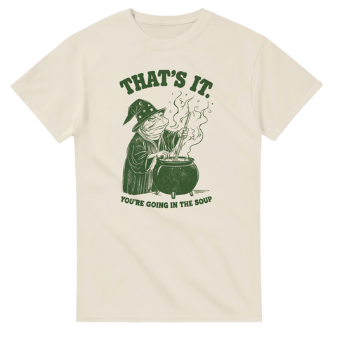 That’s It t-shirt med grodlik häxa och gryta – ljus