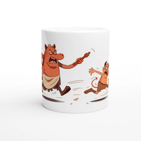 Keramisk mugg med roligt trollmamma-motiv