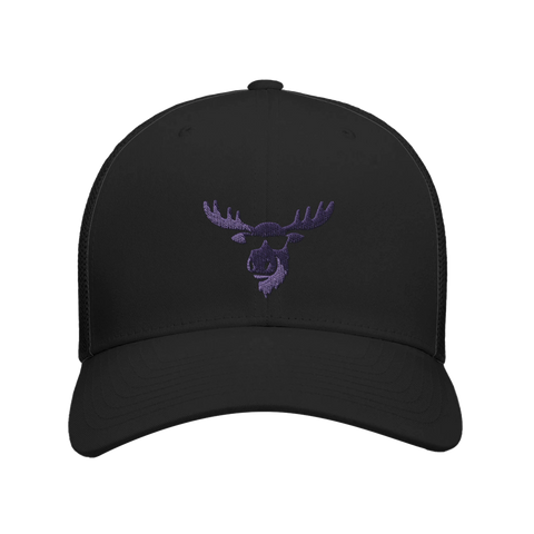 svart truckerkeps med lila älgmotiv Purple Moose