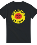 Svart t-shirt med gul logga och texten Atomkraft? Ja tack