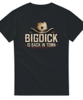 Svart t-shirt med cowboyhatt och texten Big Dick is back in town
