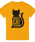 T-shirt med texten Crazy Cat Person och katt-silhuett