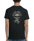 Gothic t-shirt med dödskalle och rosor