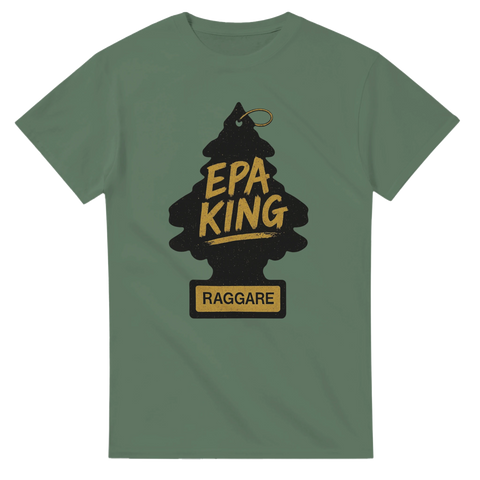 Grön EPA King t-shirt med svart Wunderbaum, texten EPA King Raggare – perfekt för killar med EPA-traktor och raggarliv