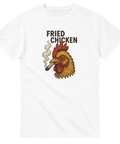Rolig t-shirt med tupp som röker och texten Fried Chicken.