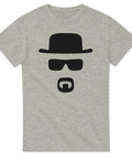 T-shirt med silhuett av Heisenberg – hatt, solglasögon och skägg
