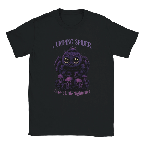 T-shirt med hoppspindel och texten Jumping Spider, svart