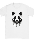 T-shirt med svartvit panda som smälter ner i droppande färg
