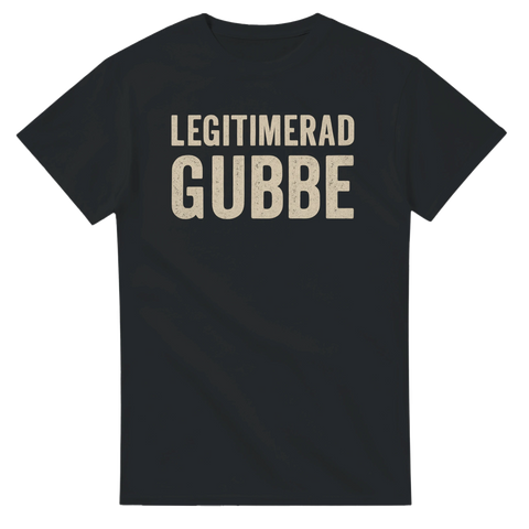 T-shirt med texten Legitimerad Gubbe, svart