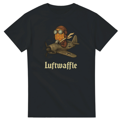 T-shirt med roligt motiv Luftwaffle och våffla som pilot