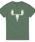 T-shirt i grönt med vitt älgskallemotiv