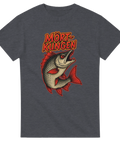 Mörkgrå t-shirt med färgstark illustration av en mört i rött och guld, texten "Mörtkungen" i eldiga bokstäver