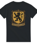 Svart t-shirt med gyllene vapensköld och lejon, texten “Västergötland”