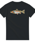 Regnbågsöringmotiv för sportfiskare på T-shirt