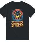 Läskig t-shirt med retrotryck Attack of the Giant Spiders
