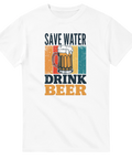 Rolig T-shirt med texten Save Water Drink Beer och ölsejdel