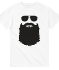 Cool t-shirt med svart siluett av stort skägg och solglasögon