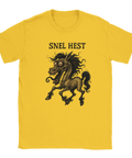 T-shirt med texten Snel Hest och en galen tecknad häst i svart