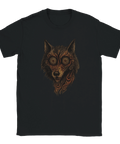 T-shirt med trancevarg i tribalstil med spiralögon
