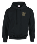 Hoodie med brösttryck V8 Power med cool grävling