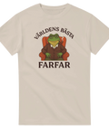 Världens bästa farfar t-shirt – beige med groda i fåtölj