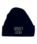 Vintermössa med texten Fuck off