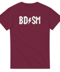 Humoristisk T-shirt med BDSM-logga i rock’n’roll-stil – rolig present för musikälskare och de som gillar kaxig design.
