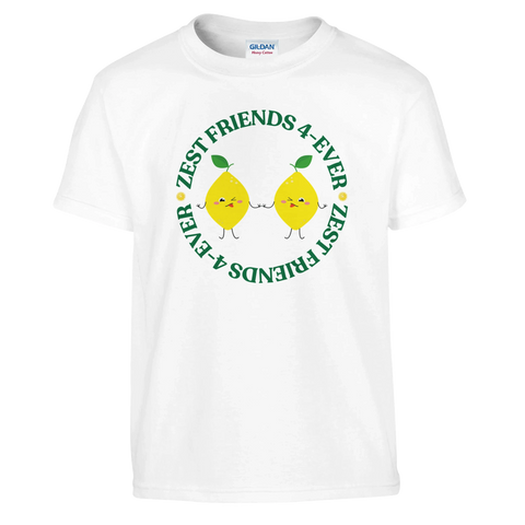 Zest Friends 4-Ever t-shirt barn – vit med glada citroner